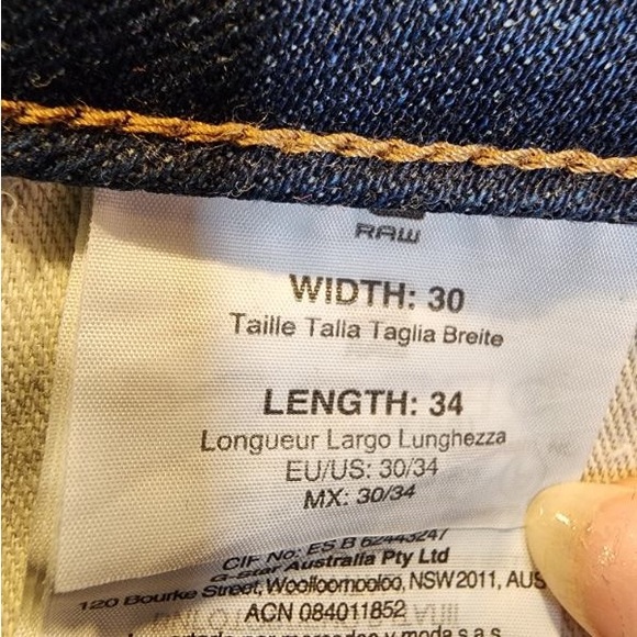 G Star Raw Men's Navy Denim Jeans - Picture 2 of 7